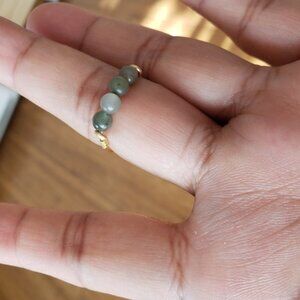 gold plated wire with jade beads handmade